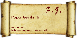 Popu Geréb névjegykártya